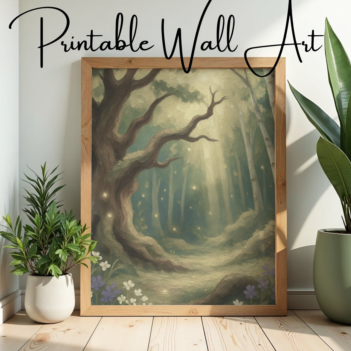 Enchanted Forest Calm – Soft Woodland Glow Wall Art for Serene Natural Interiors