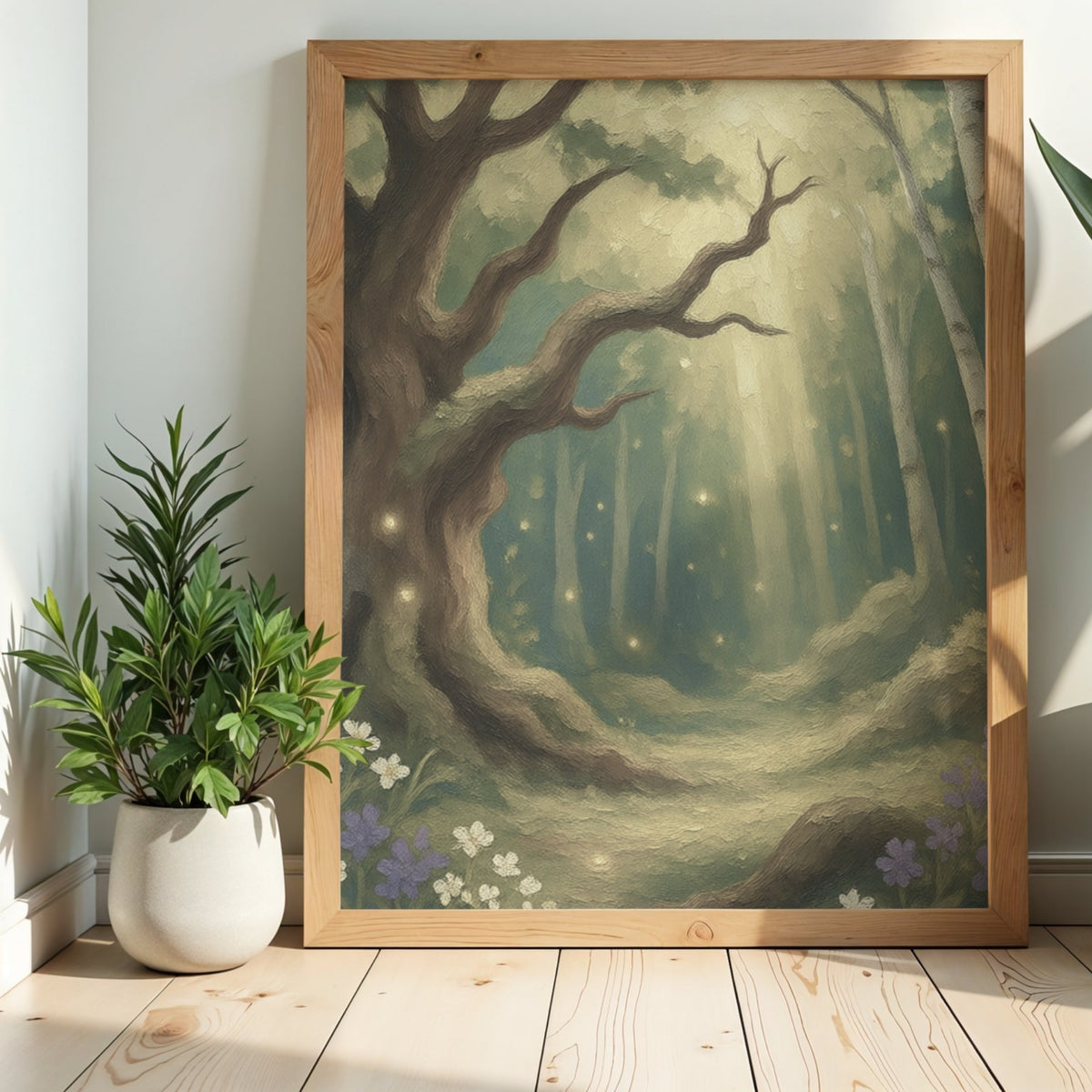 Enchanted Forest Calm – Soft Woodland Glow Wall Art for Serene Natural Interiors