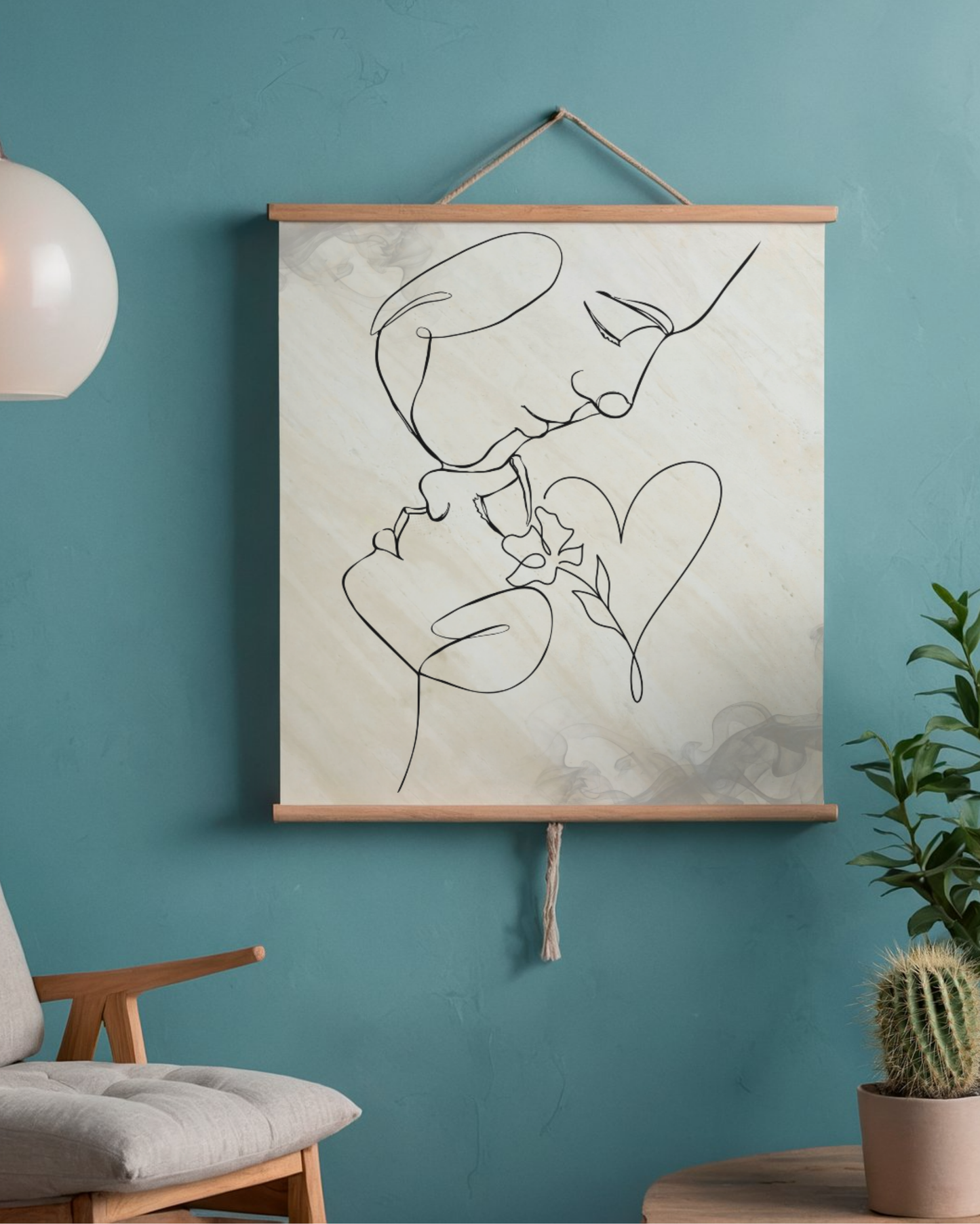 Quiet Devotion — Minimalist Line Art Print (4:5 Ratio Digital Download)