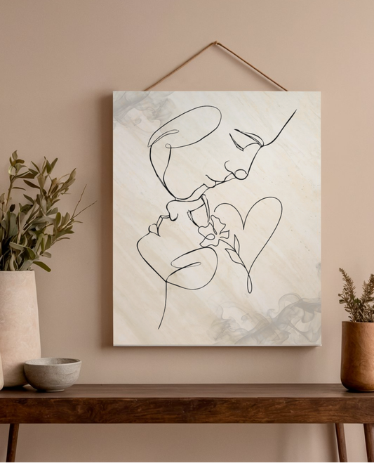 Quiet Devotion — Minimalist Line Art Print (4:5 Ratio Digital Download)