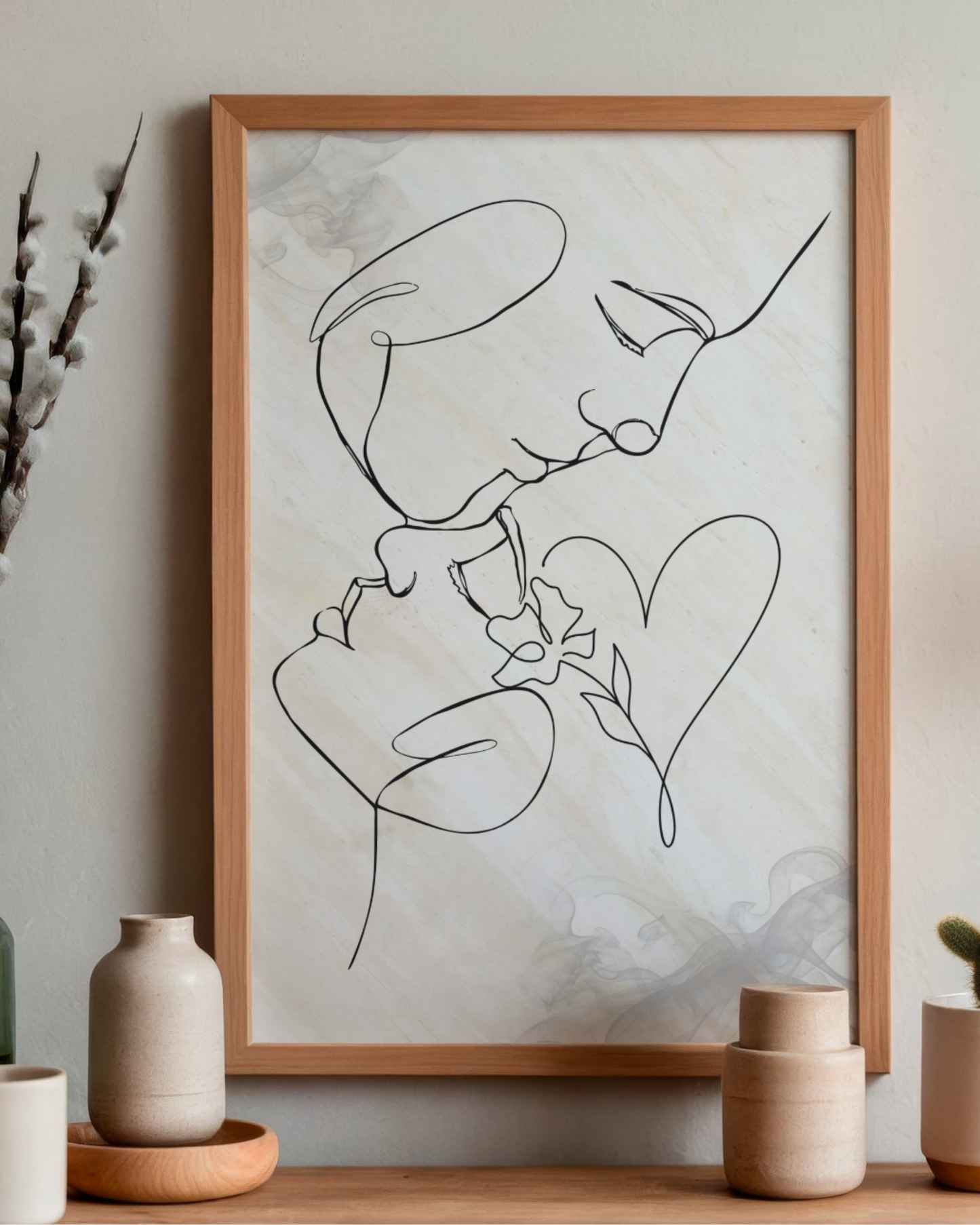 Quiet Devotion — Minimalist Line Art Print (4:5 Ratio Digital Download)