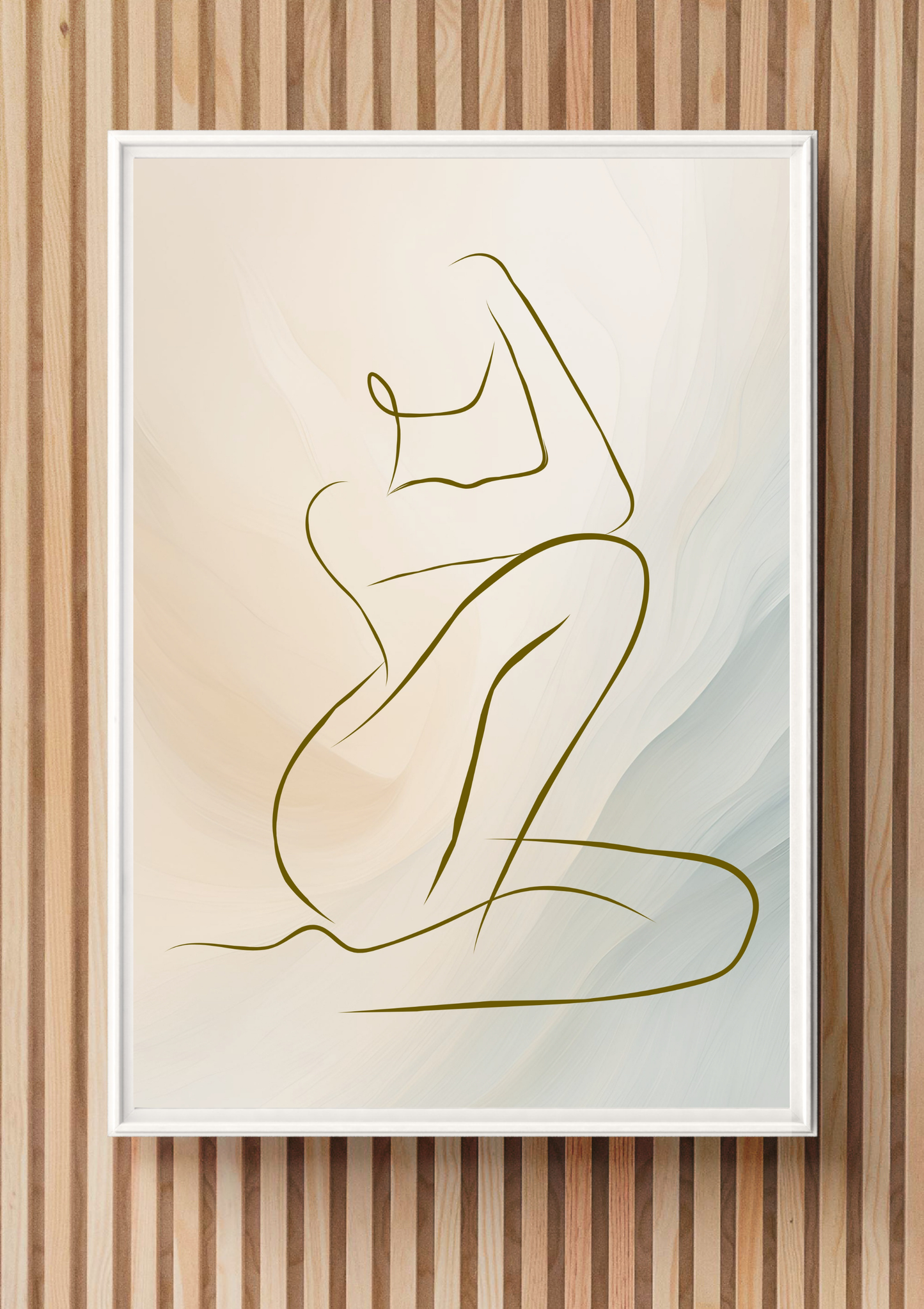 Quiet Grace — Minimalist Feminine Line Art Print (4:5 Ratio Digital Download)