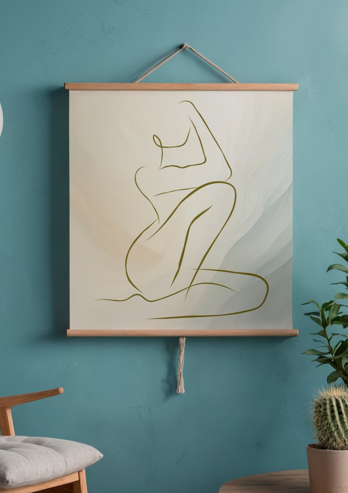 Quiet Grace — Minimalist Feminine Line Art Print (4:5 Ratio Digital Download)