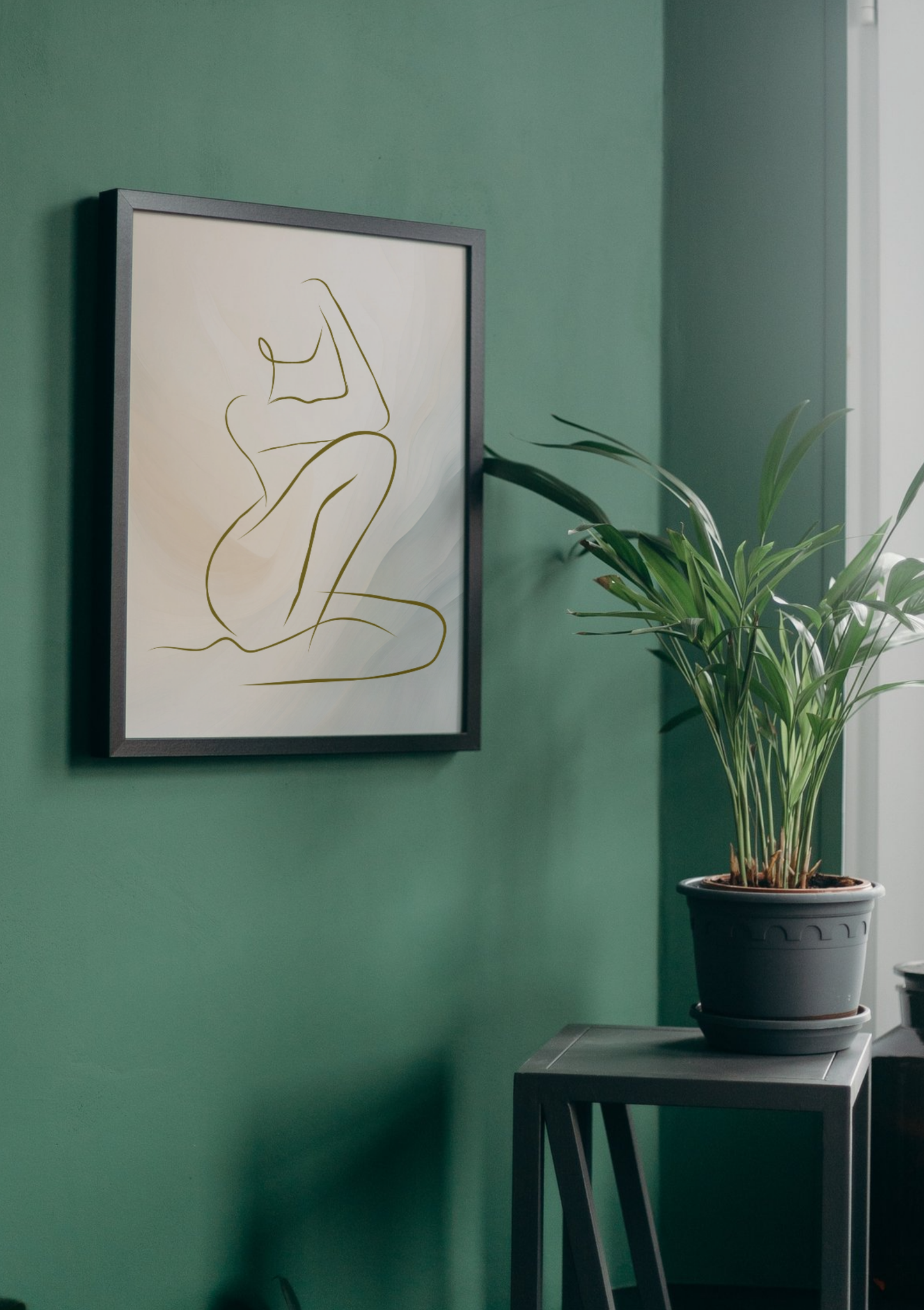 Quiet Grace — Minimalist Feminine Line Art Print (4:5 Ratio Digital Download)