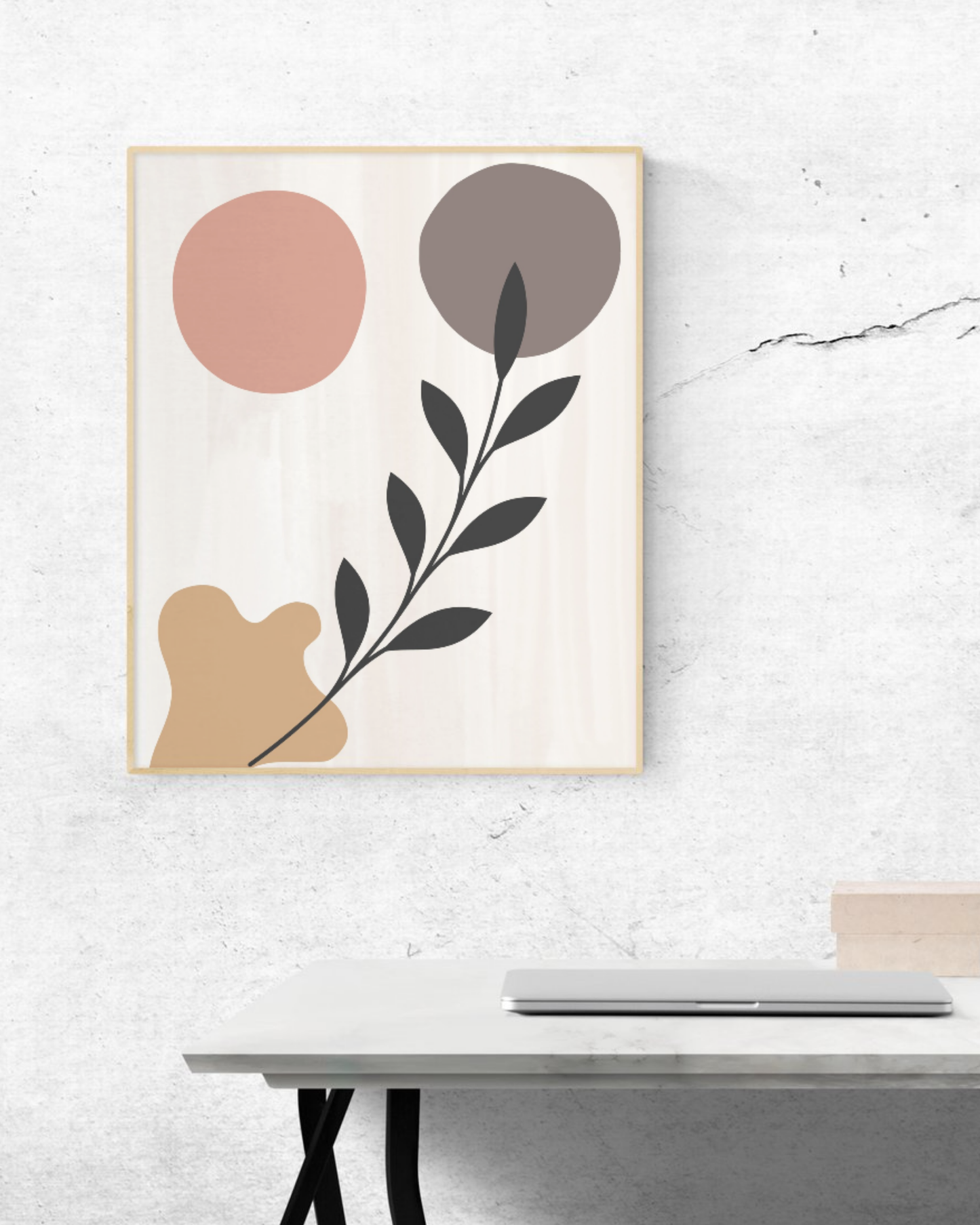 Resting Branch — Minimal Botanical Line Art Print (4:5 Ratio Digital Download)