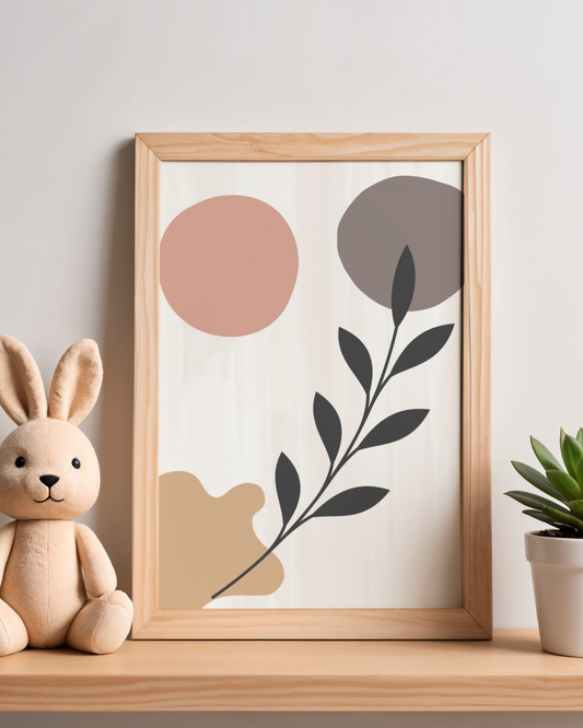 Resting Branch — Minimal Botanical Line Art Print (4:5 Ratio Digital Download)