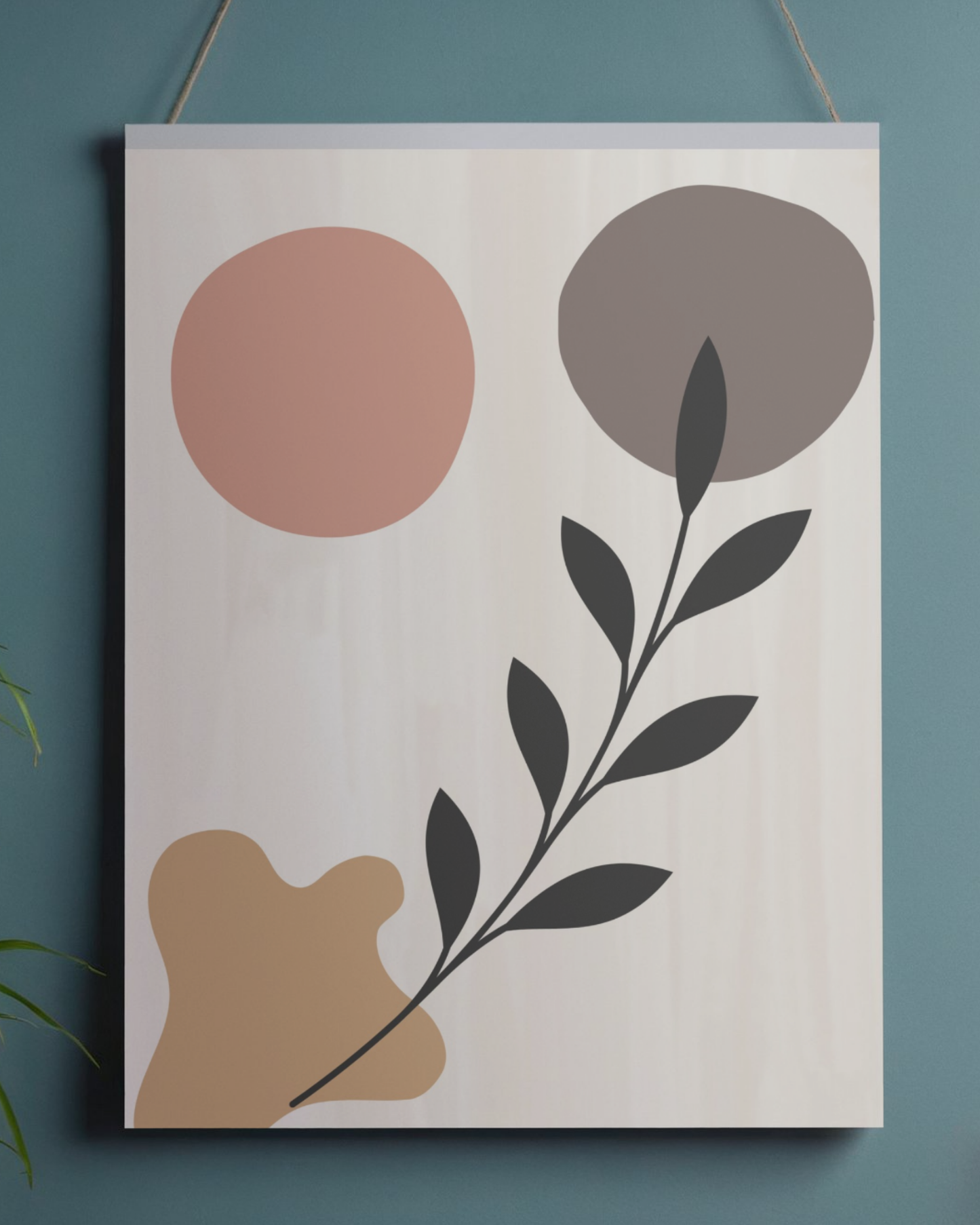 Resting Branch — Minimal Botanical Line Art Print (4:5 Ratio Digital Download)