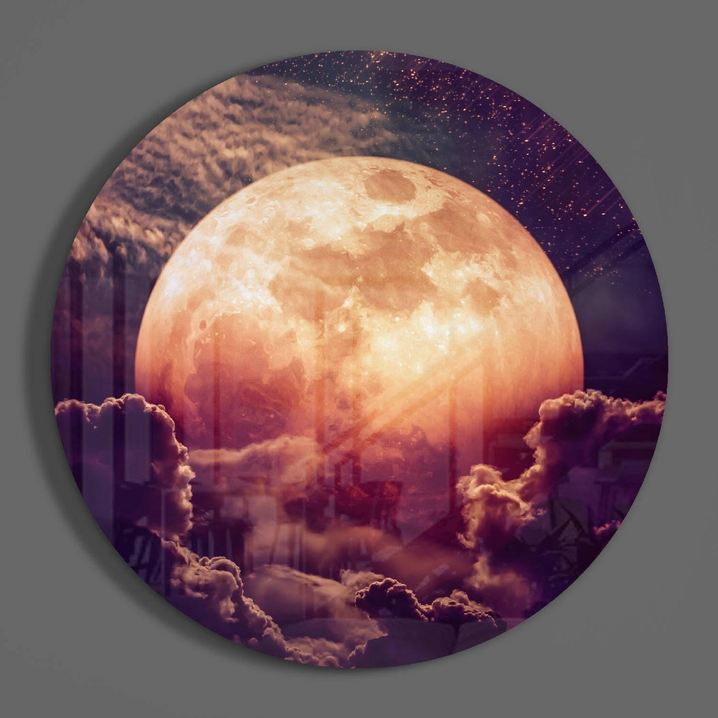 Luminous Moonrise – Glass Wall Art