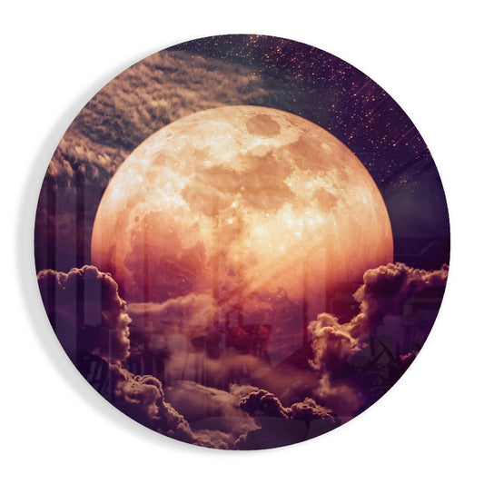 Luminous Moonrise – Glass Wall Art
