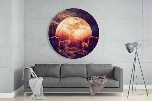 Luminous Moonrise – Glass Wall Art