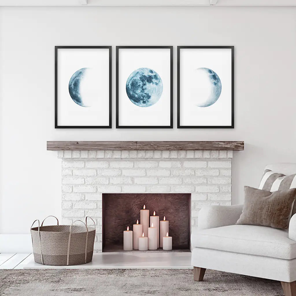 Lunar Phases – Indigo Moon Wall Art Set