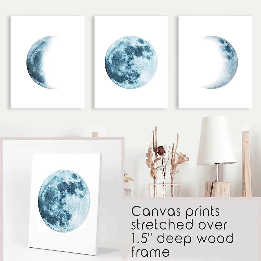 Lunar Phases – Indigo Moon Wall Art Set
