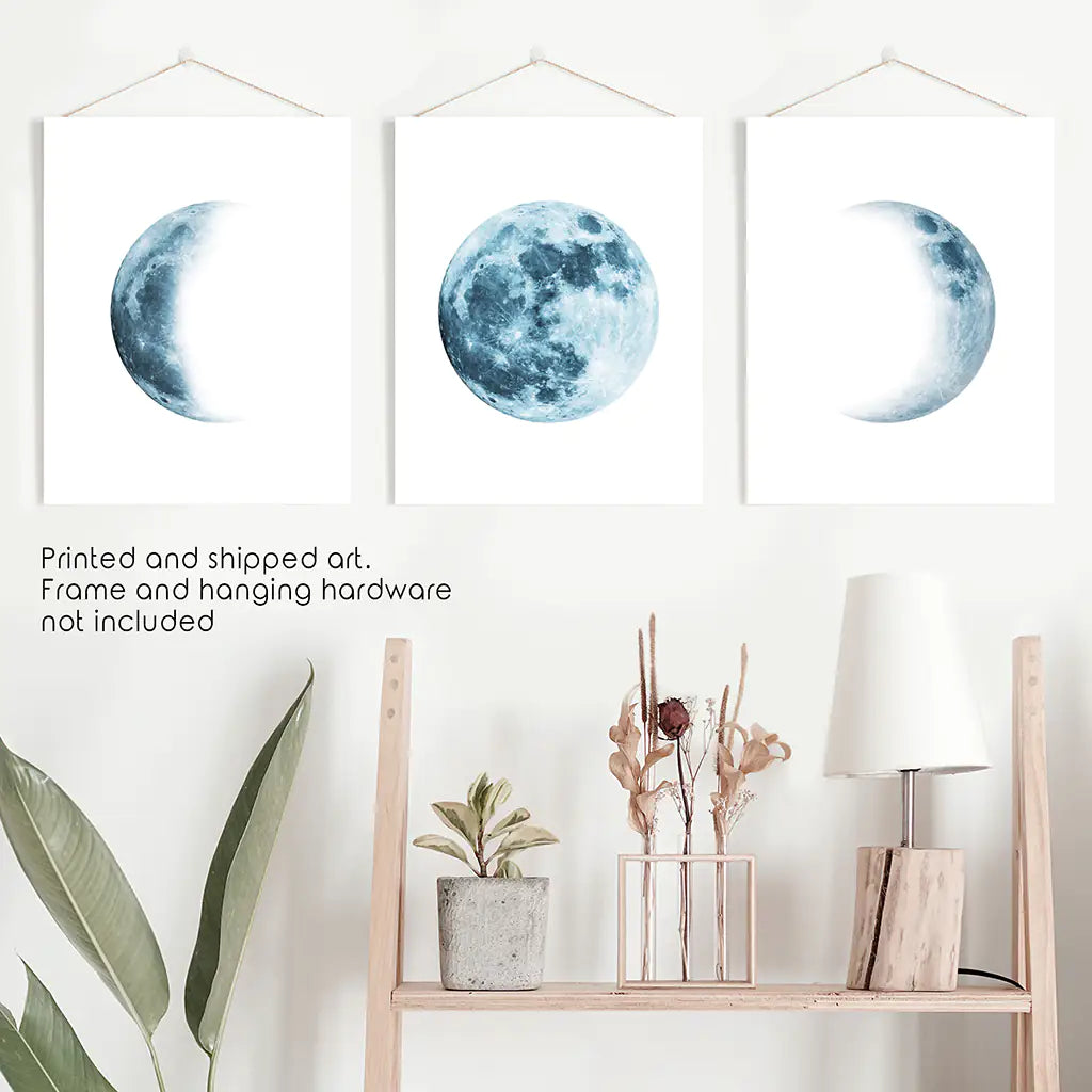 Lunar Phases – Indigo Moon Wall Art Set