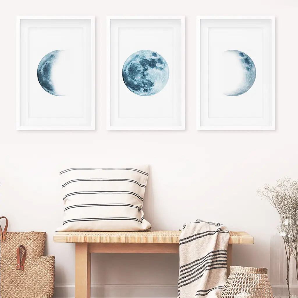 Lunar Phases – Indigo Moon Wall Art Set