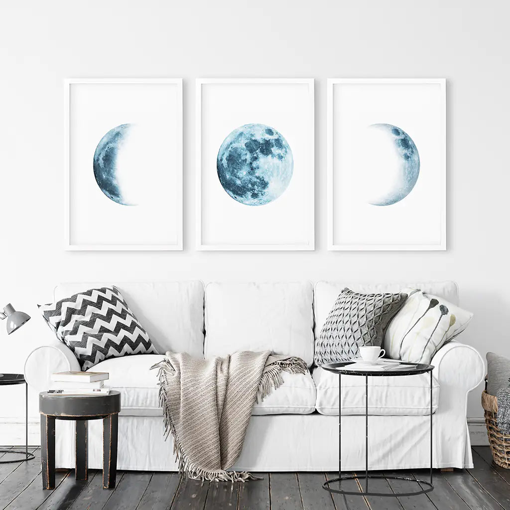 Lunar Phases – Indigo Moon Wall Art Set