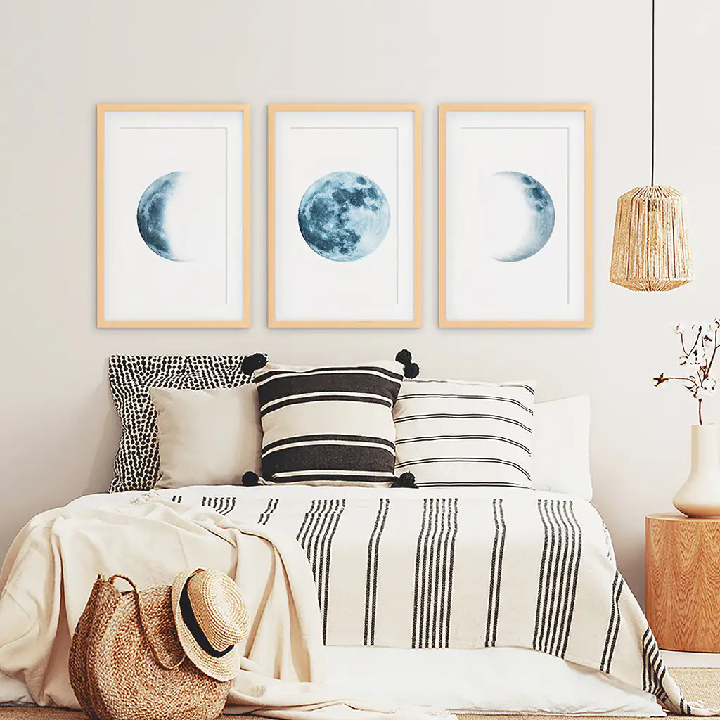 Lunar Phases – Indigo Moon Wall Art Set