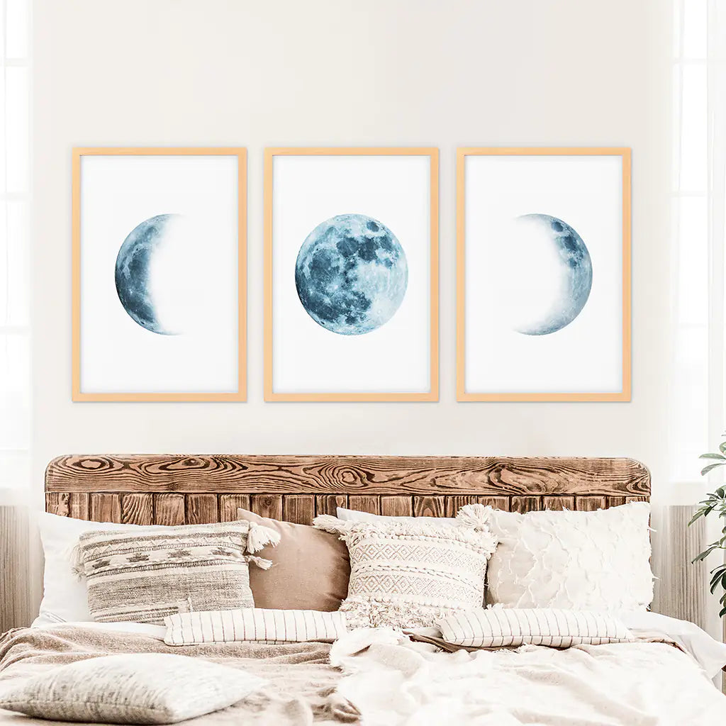 Lunar Phases – Indigo Moon Wall Art Set