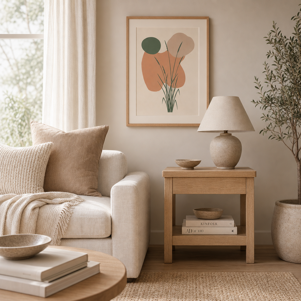 Soft Meadow — Minimal Botanical Abstract Art Print (4:5 Ratio Digital Download)