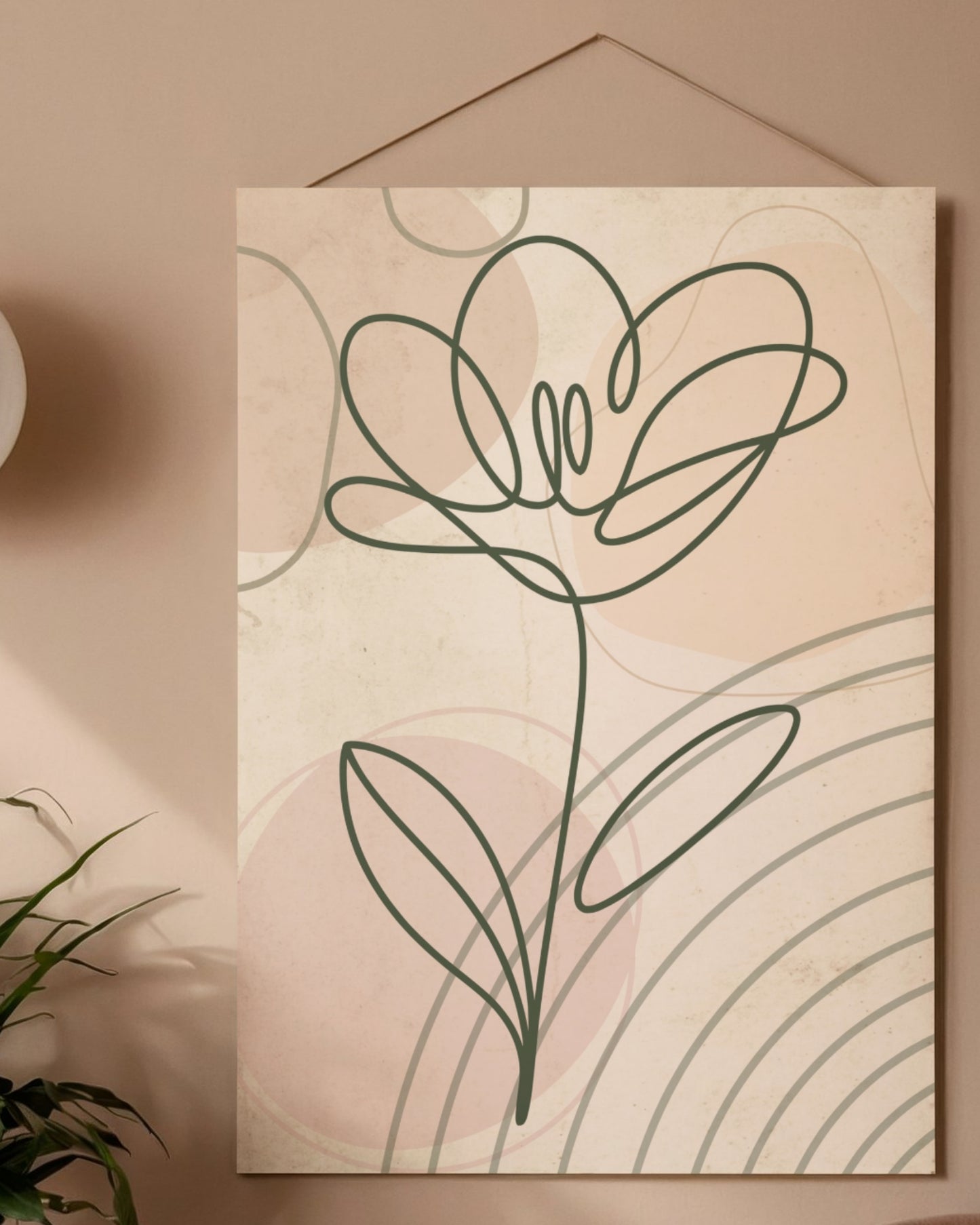 Softly Rooted — Minimalist Botanical Line Art Print (4:5 Ratio Digital Download)