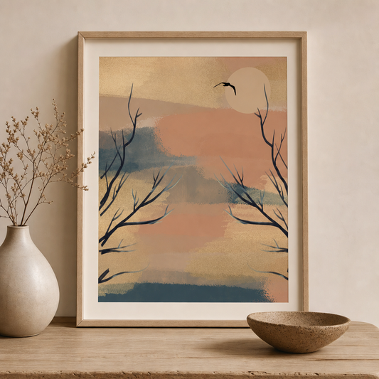 Still Flight — Minimalist Atmospheric Landscape Print (4:5 Ratio Digital Download)