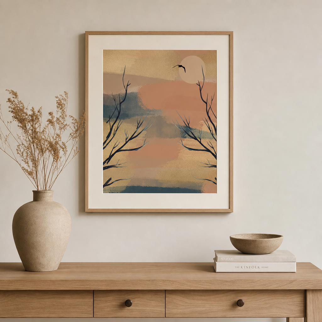 Still Flight — Minimalist Atmospheric Landscape Print (4:5 Ratio Digital Download)