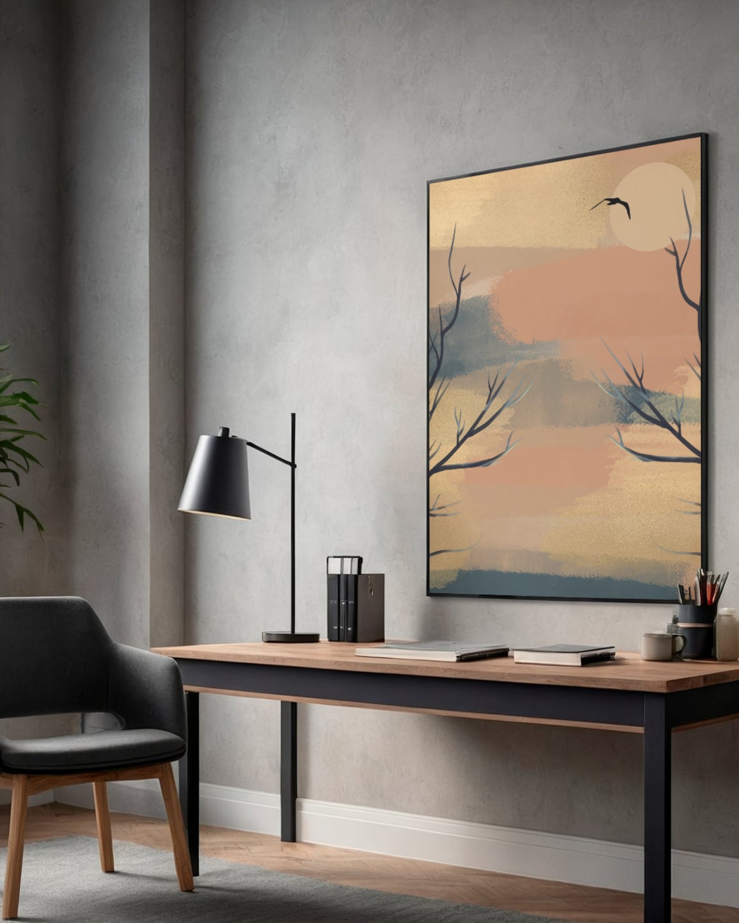 Still Flight — Minimalist Atmospheric Landscape Print (4:5 Ratio Digital Download)