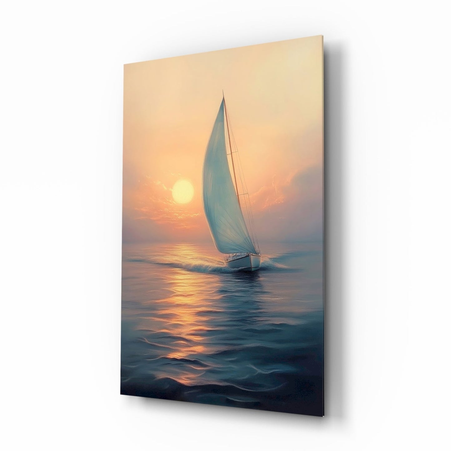 Sunset Sailboat – Glass Wall Art