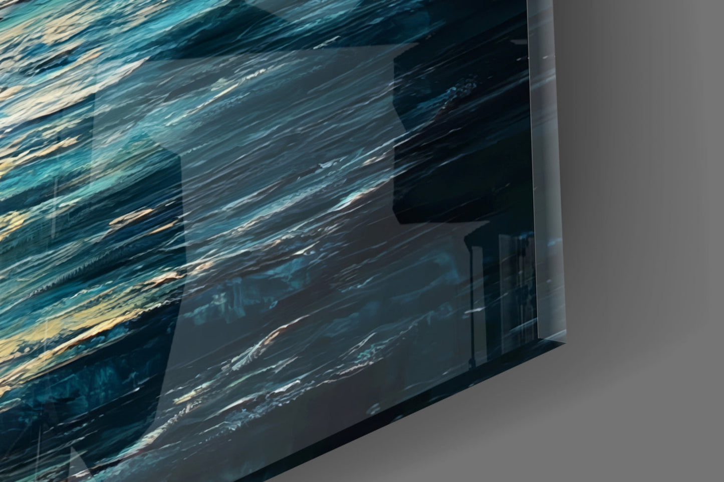 Boat in the Full Moon- Glass Wall Art
