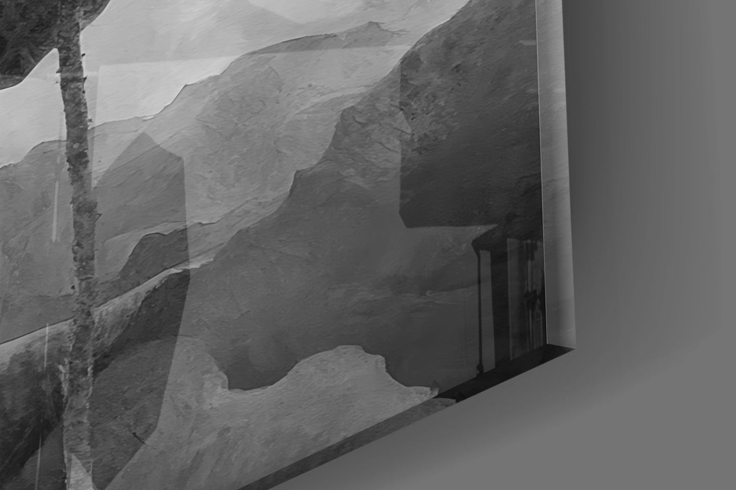 Lotus Stillness – Monochrome Botanical Glass Wall Art
