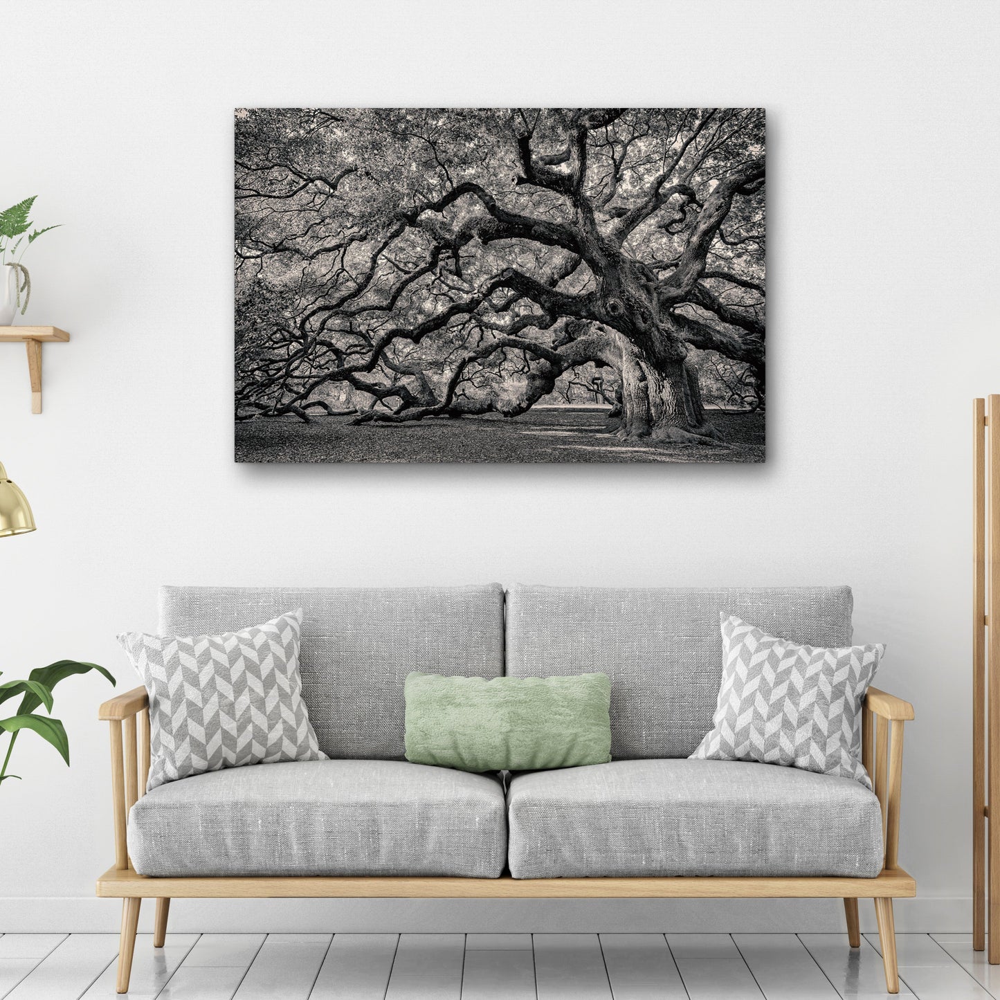 Ancient Branches – Monochrome Oak Canvas Art
