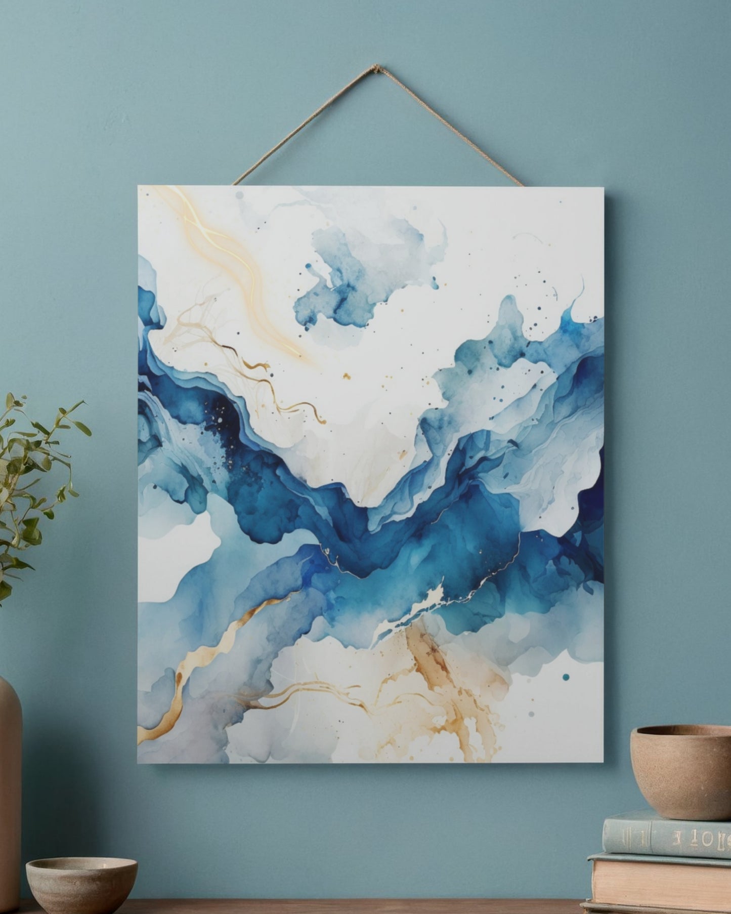 Tideglass Flow — Serene Coastal Abstract Wall Art (4:5 Ratio Digital Download)