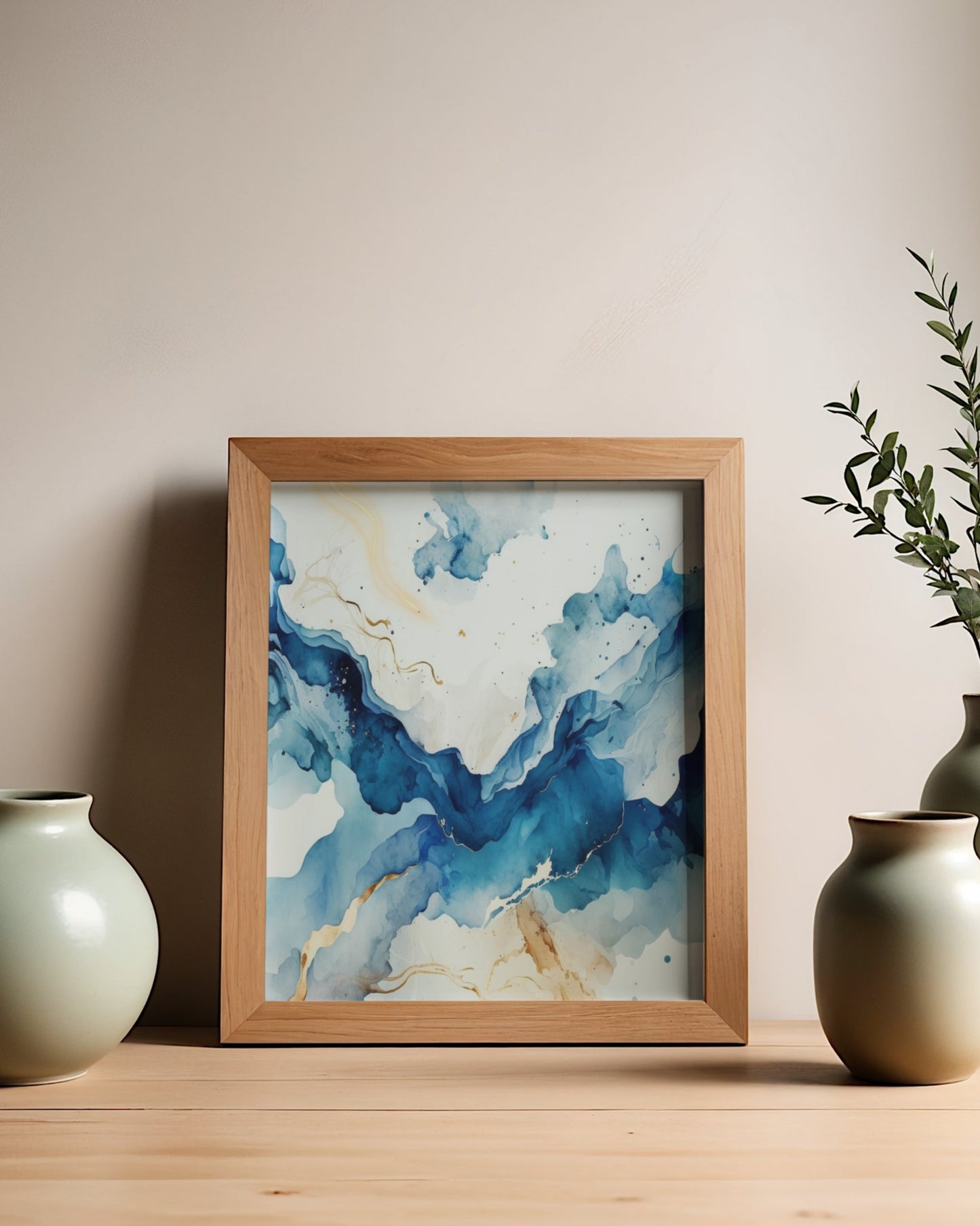 Tideglass Flow — Serene Coastal Abstract Wall Art (4:5 Ratio Digital Download)
