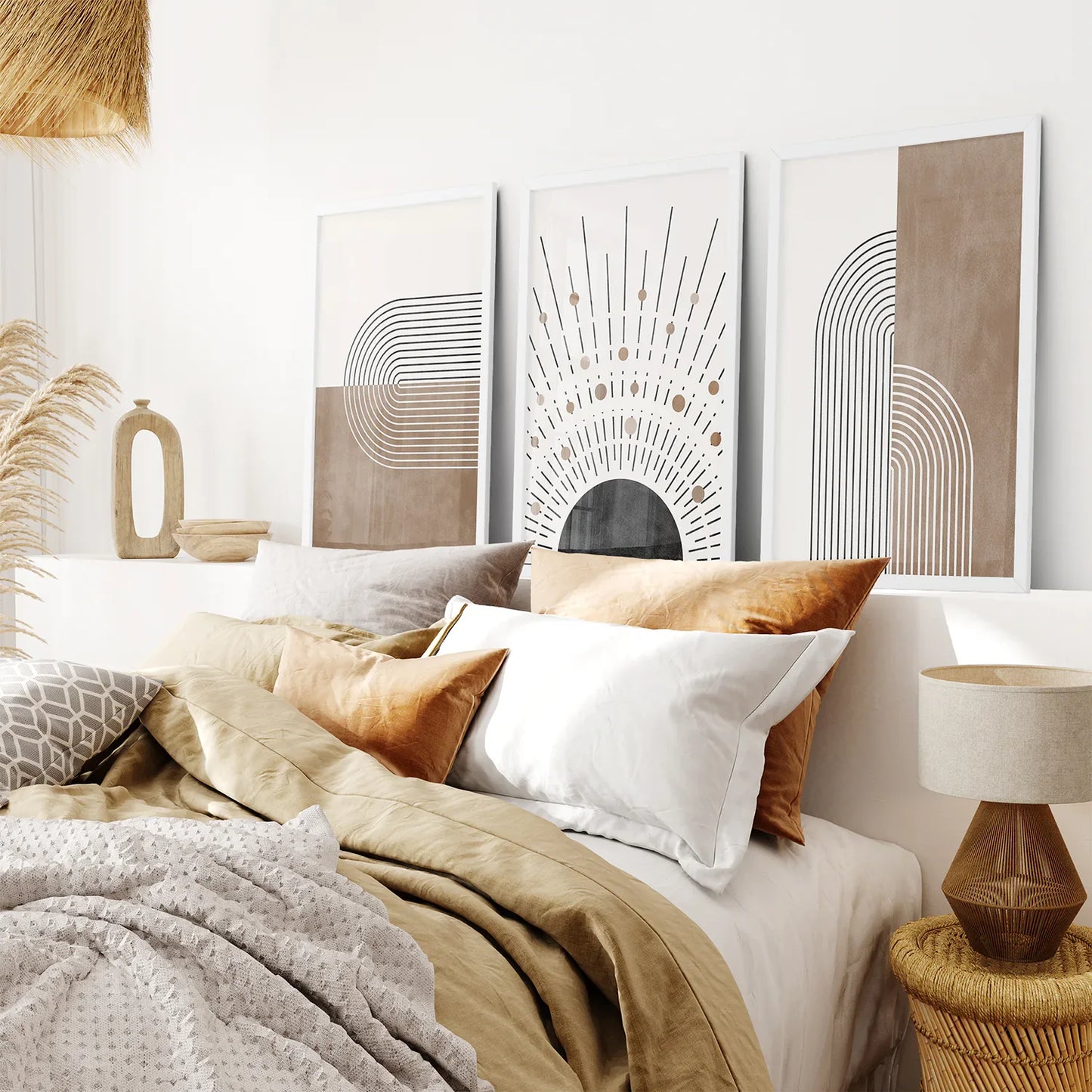 Wabi Harmony – Neutral Japandi Canvas Set (3 Piece)