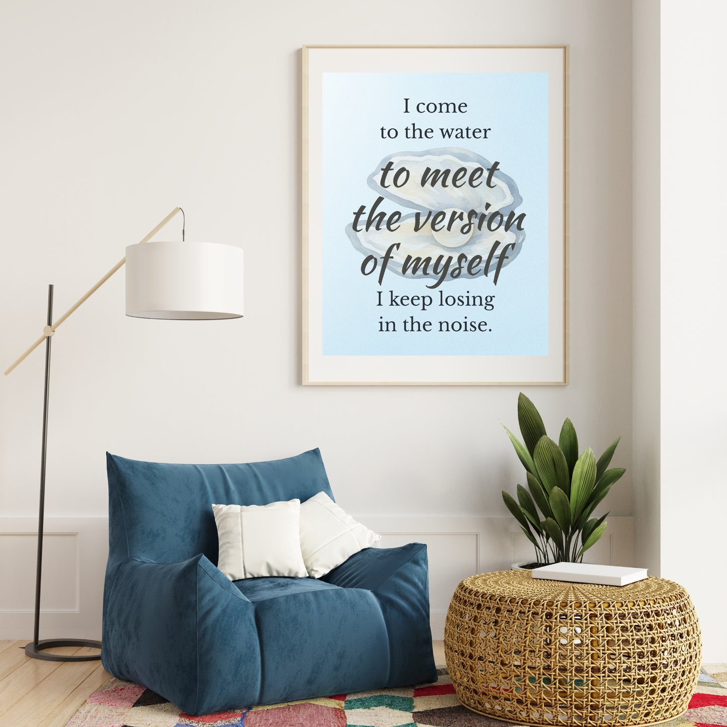 Pearl of the Stillness — Coastal Minimalist Art Print (4:5 Ratio Digital Download)