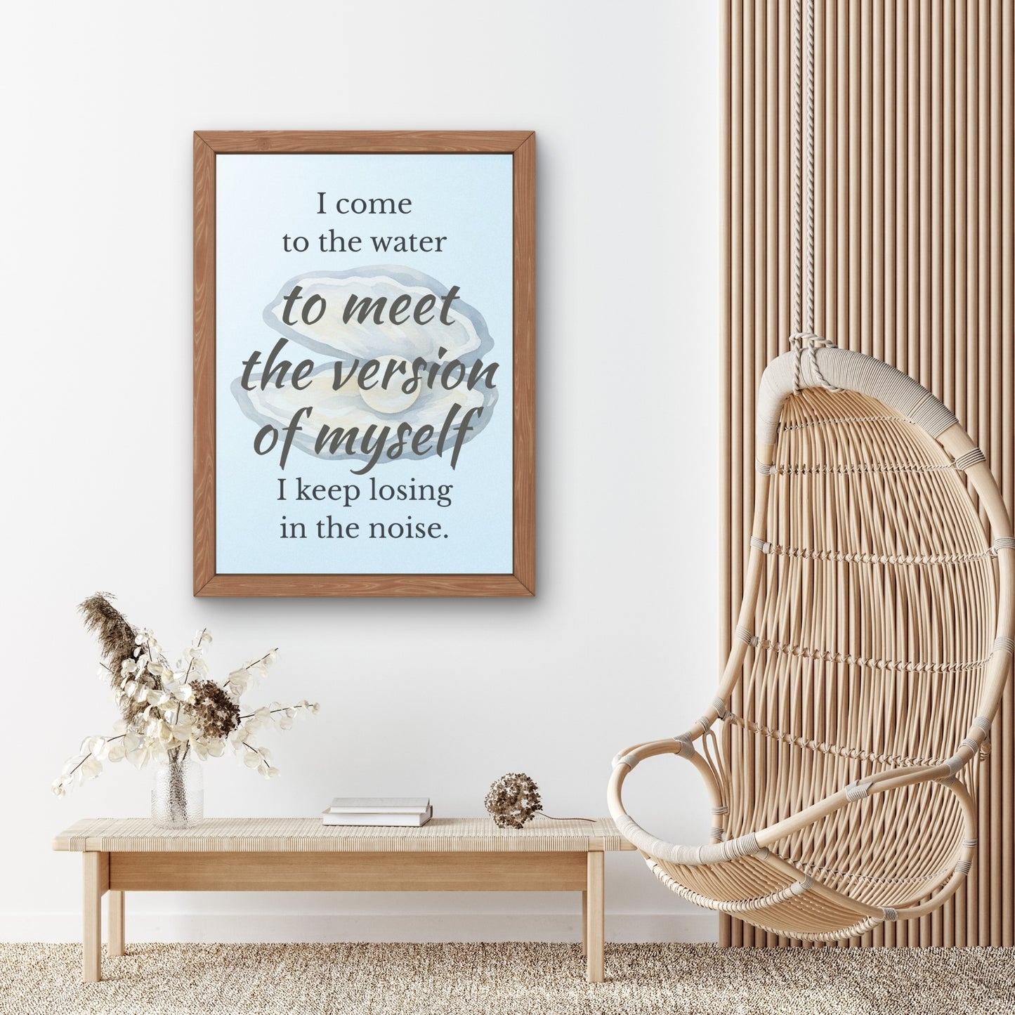 Pearl of the Stillness — Coastal Minimalist Art Print (4:5 Ratio Digital Download)