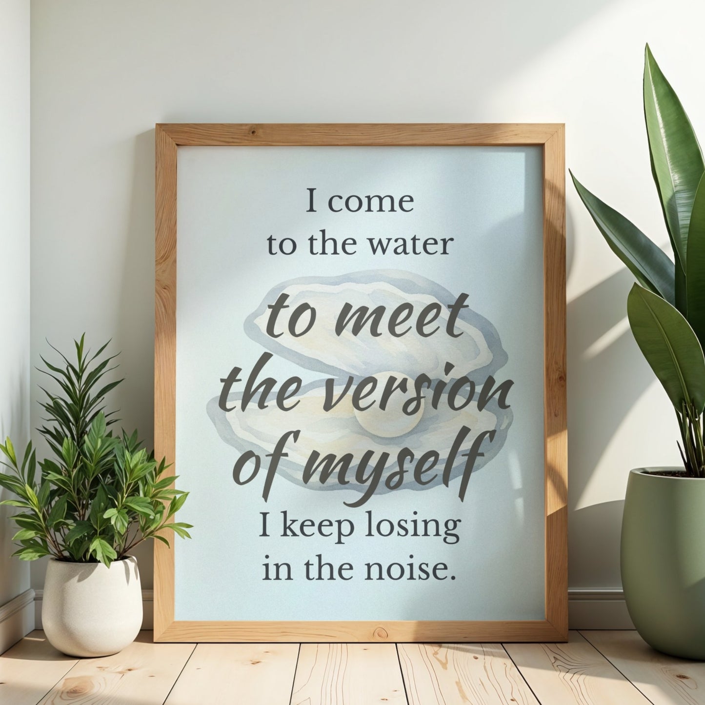 Pearl of the Stillness — Coastal Minimalist Art Print (4:5 Ratio Digital Download)