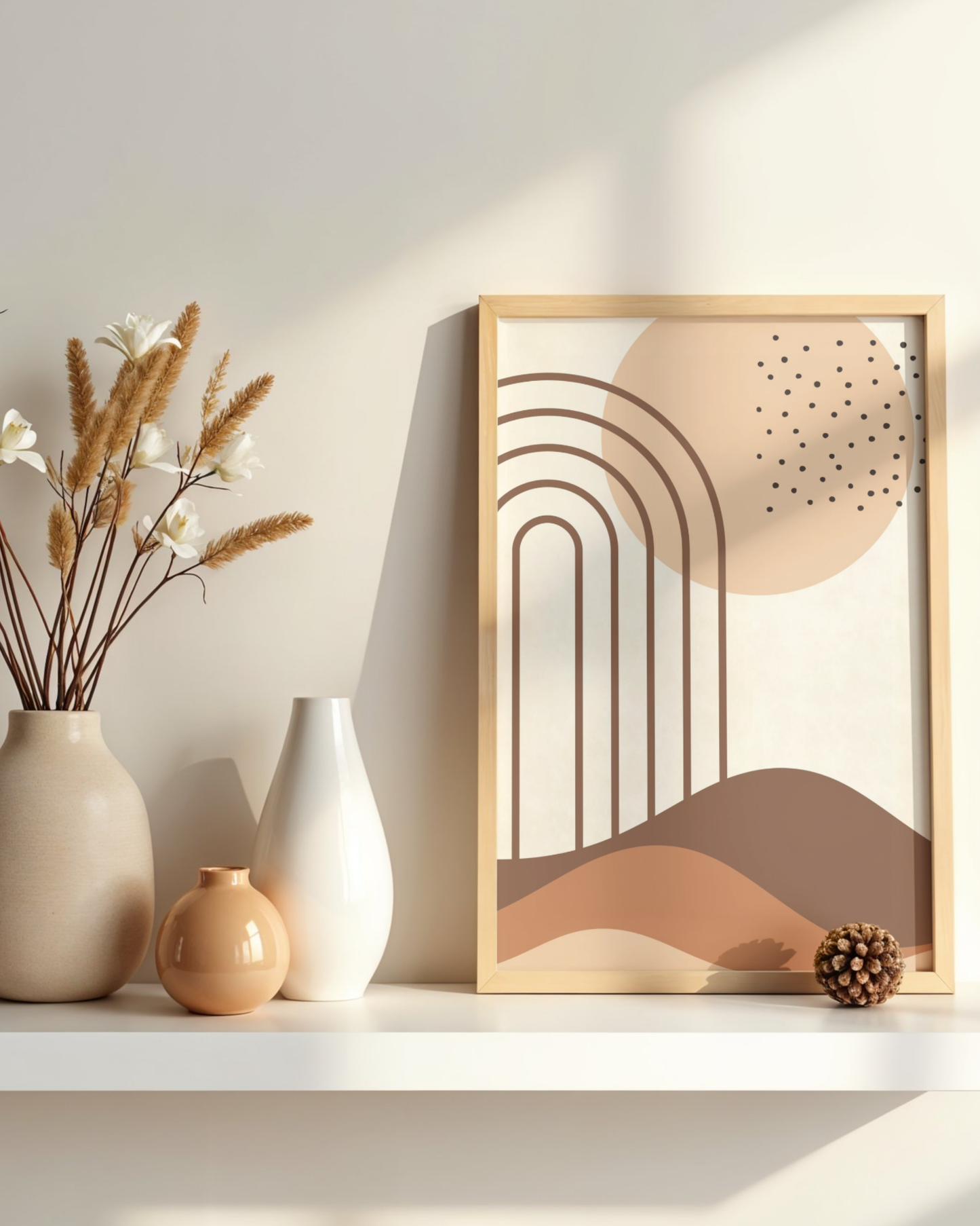 Whispers of Earth — Japandi Minimalist Abstract Landscape Print (4:5 Ratio Digital Download)