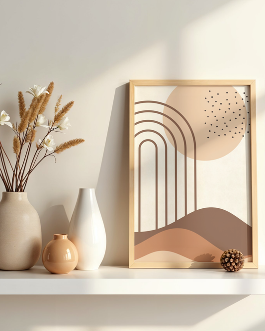 Whispers of Earth — Japandi Minimalist Abstract Landscape Print (4:5 Ratio Digital Download)