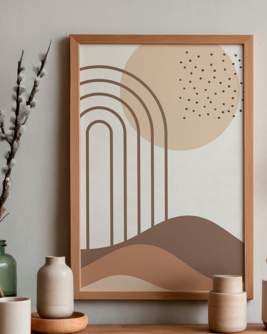 Whispers of Earth — Japandi Minimalist Abstract Landscape Print (4:5 Ratio Digital Download)