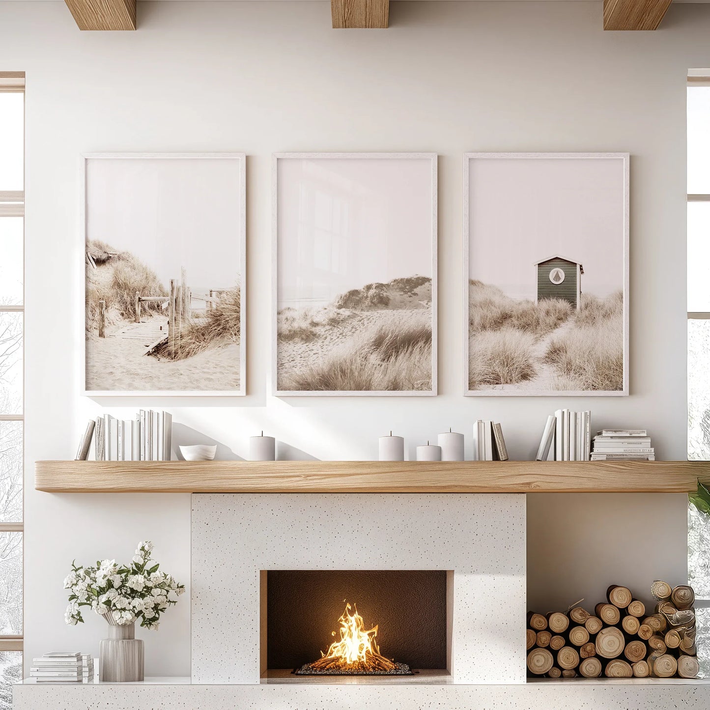 Minimalist Coastal Gallery Wall – Beige Beach Decor Set
