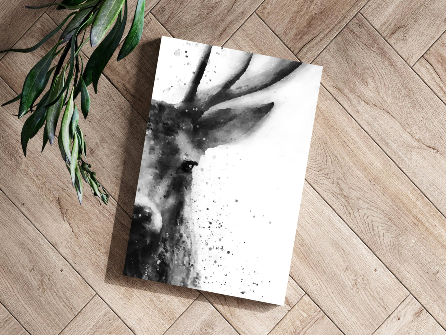 Silver Antler Study – Modern Wildlife Aluminum Print