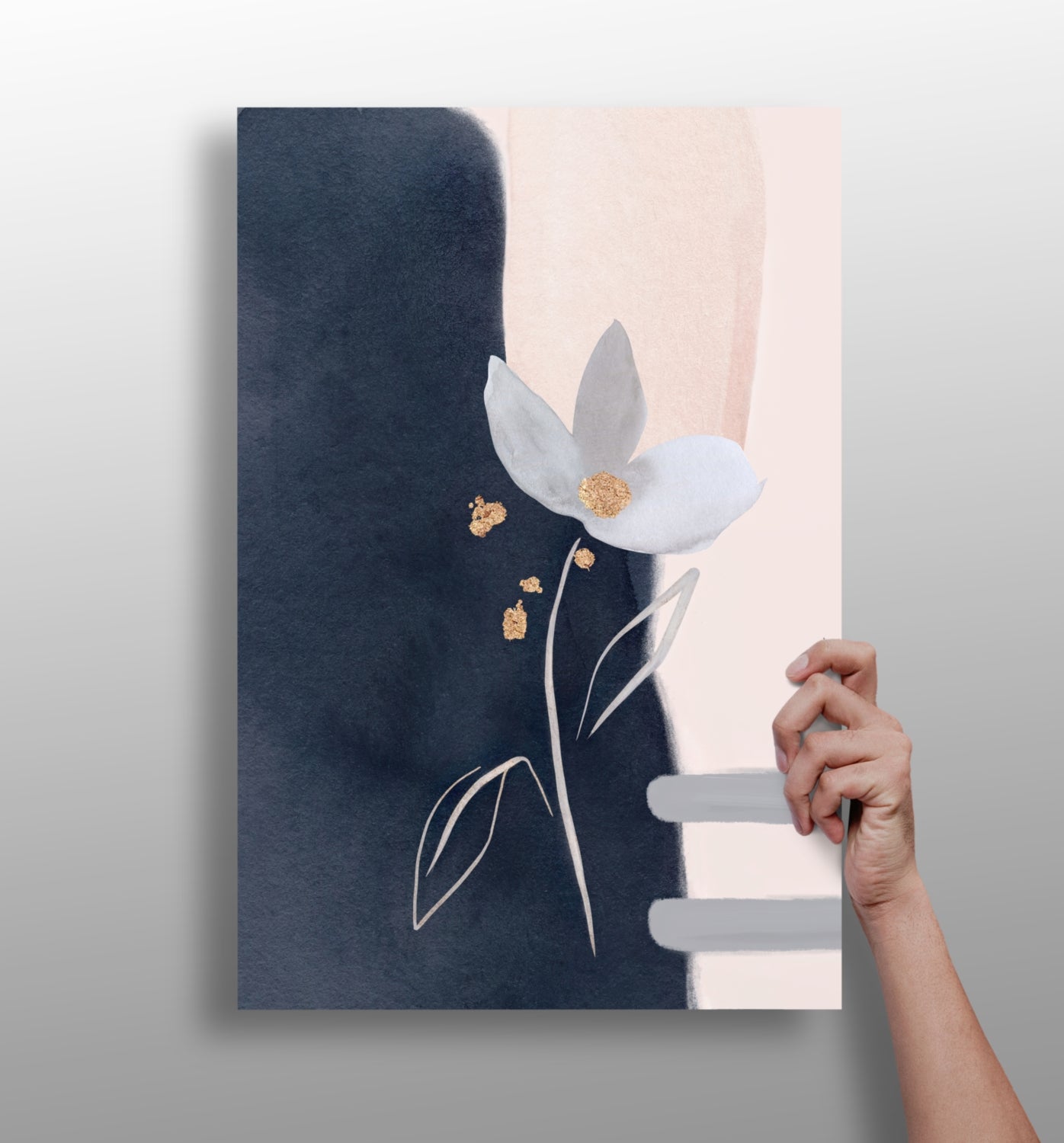Golden Petal Study – Modern Abstract Aluminum Print