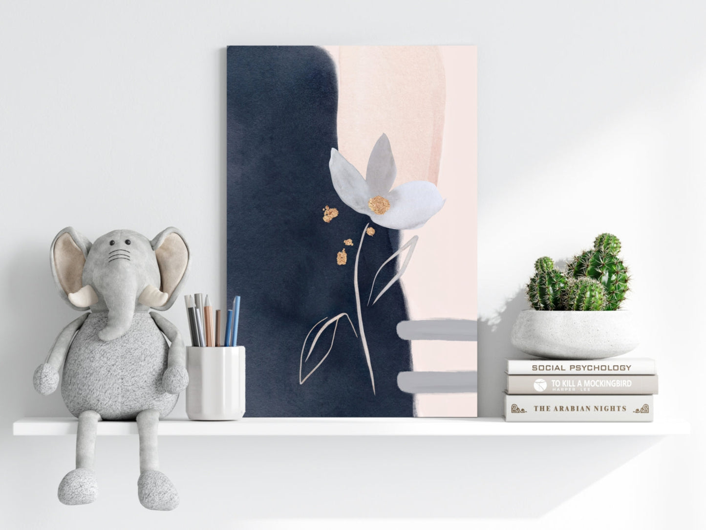 Golden Petal Study – Modern Abstract Aluminum Print