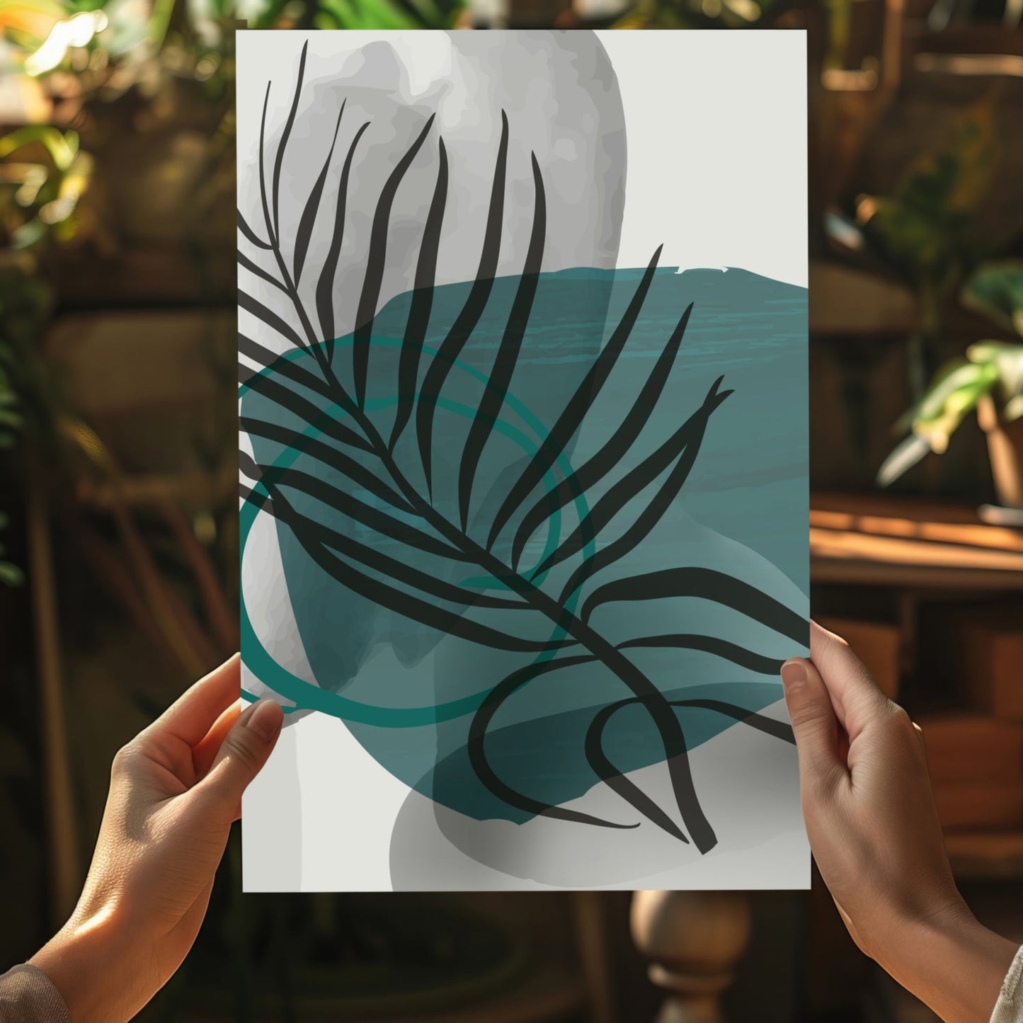 Modern Palm Layers – Aluminum Wall Art