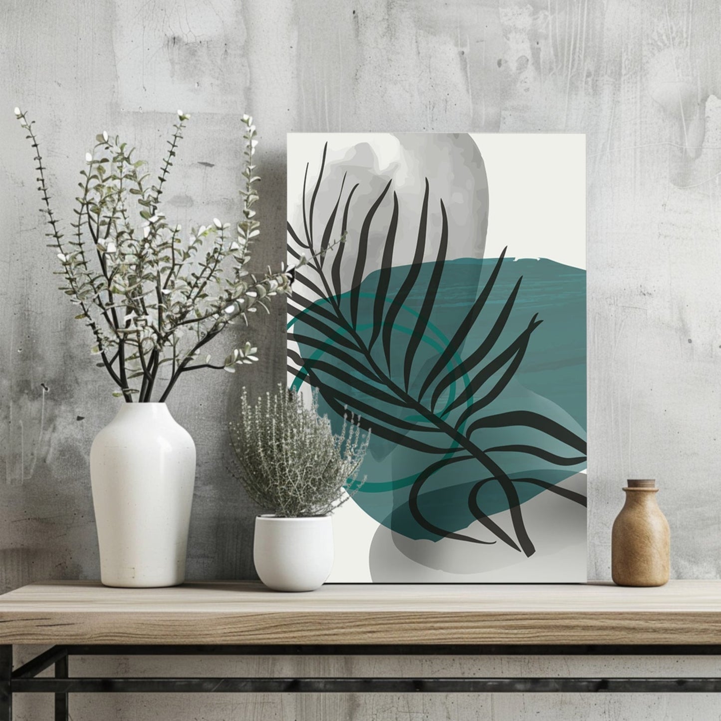 Modern Palm Layers – Aluminum Wall Art