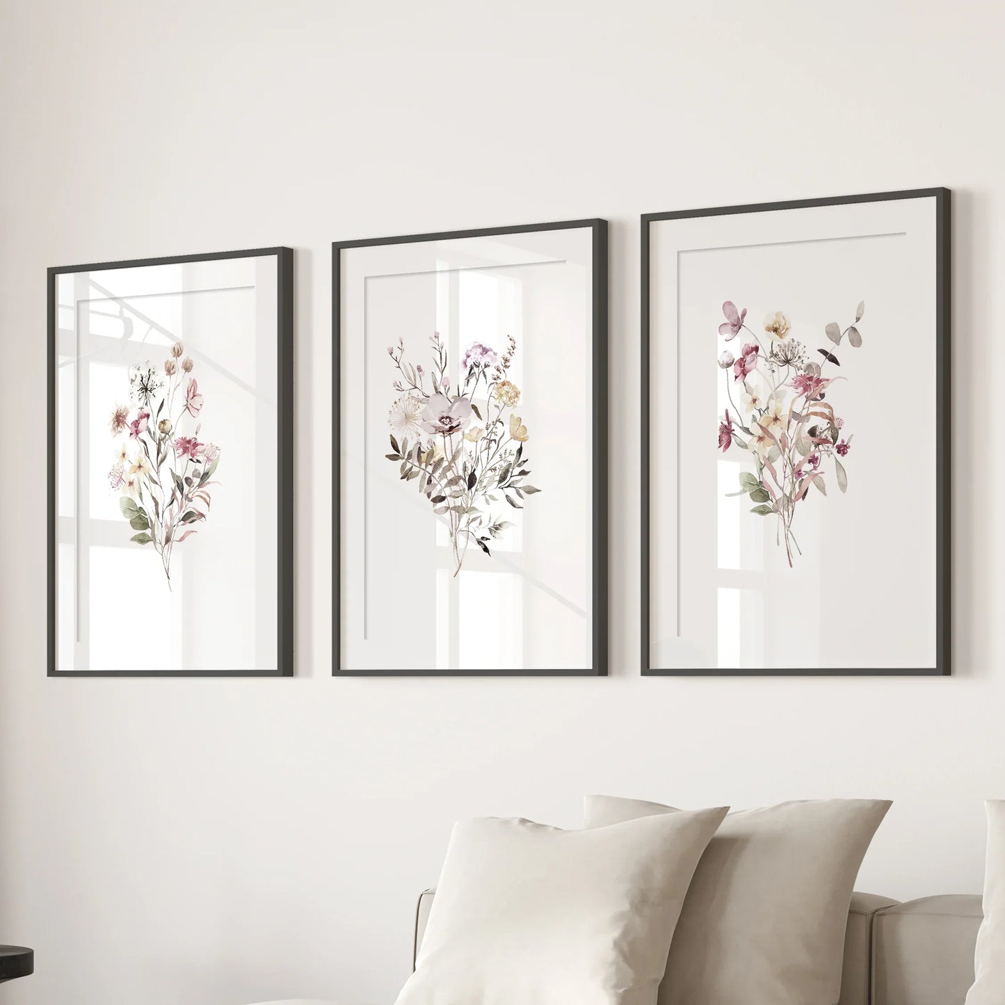 Whispering Wildflowers – Watercolor Botanical Set (3 Piece)
