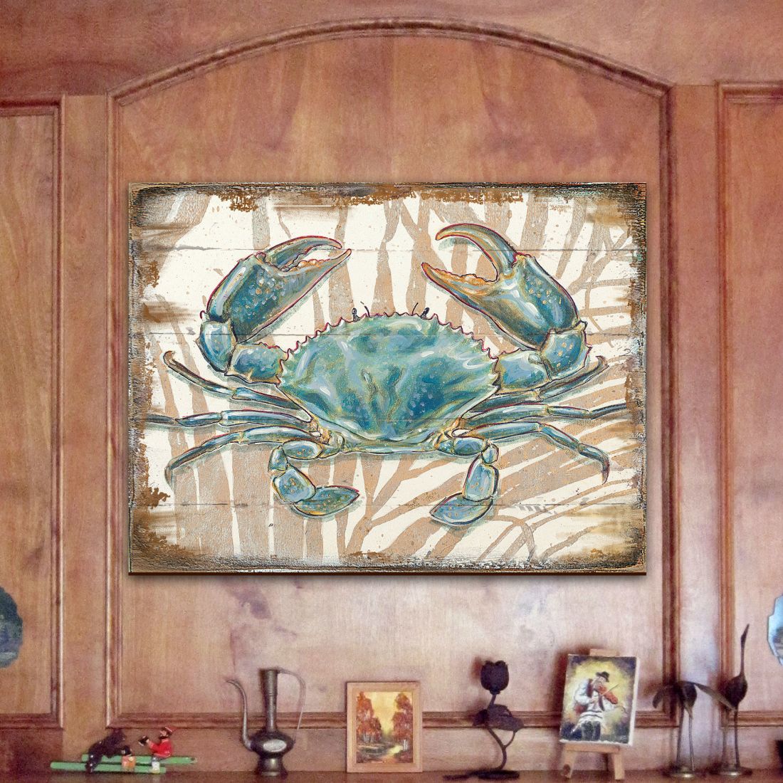 Tangerang Crab — Handcrafted Coastal Wooden Wall Art (Nature Wonders 95224‑2B)