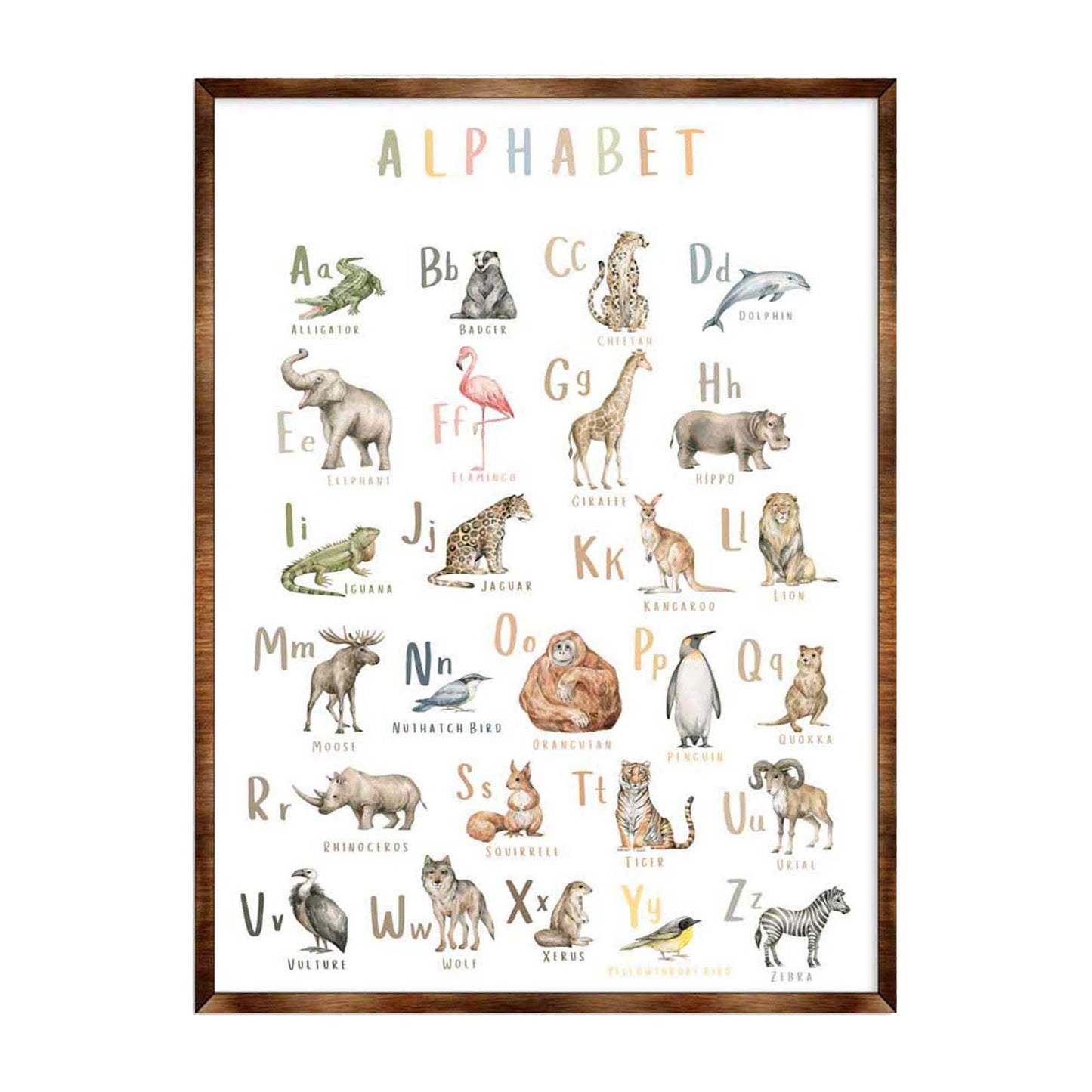 Animal Alphabet Art – Wooden Educational Wall Decor