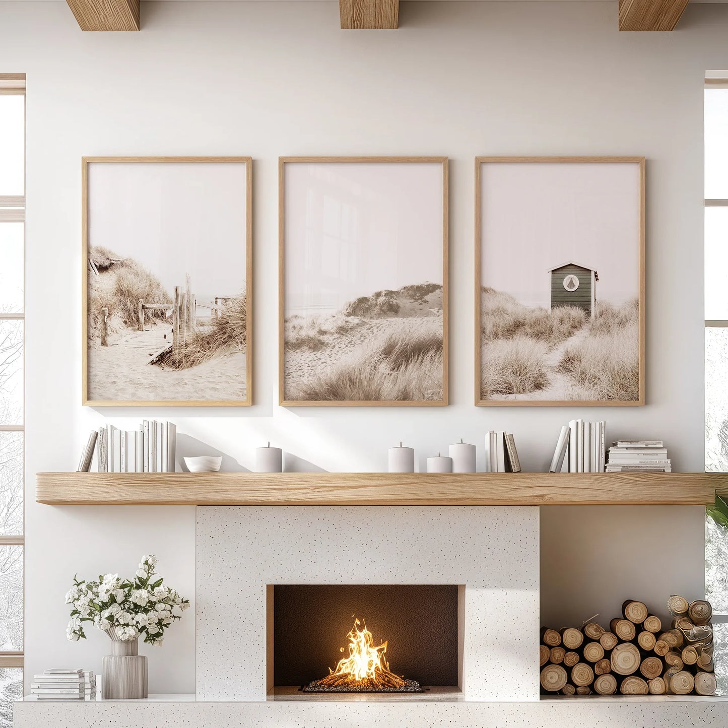 Minimalist Coastal Gallery Wall – Beige Beach Decor Set