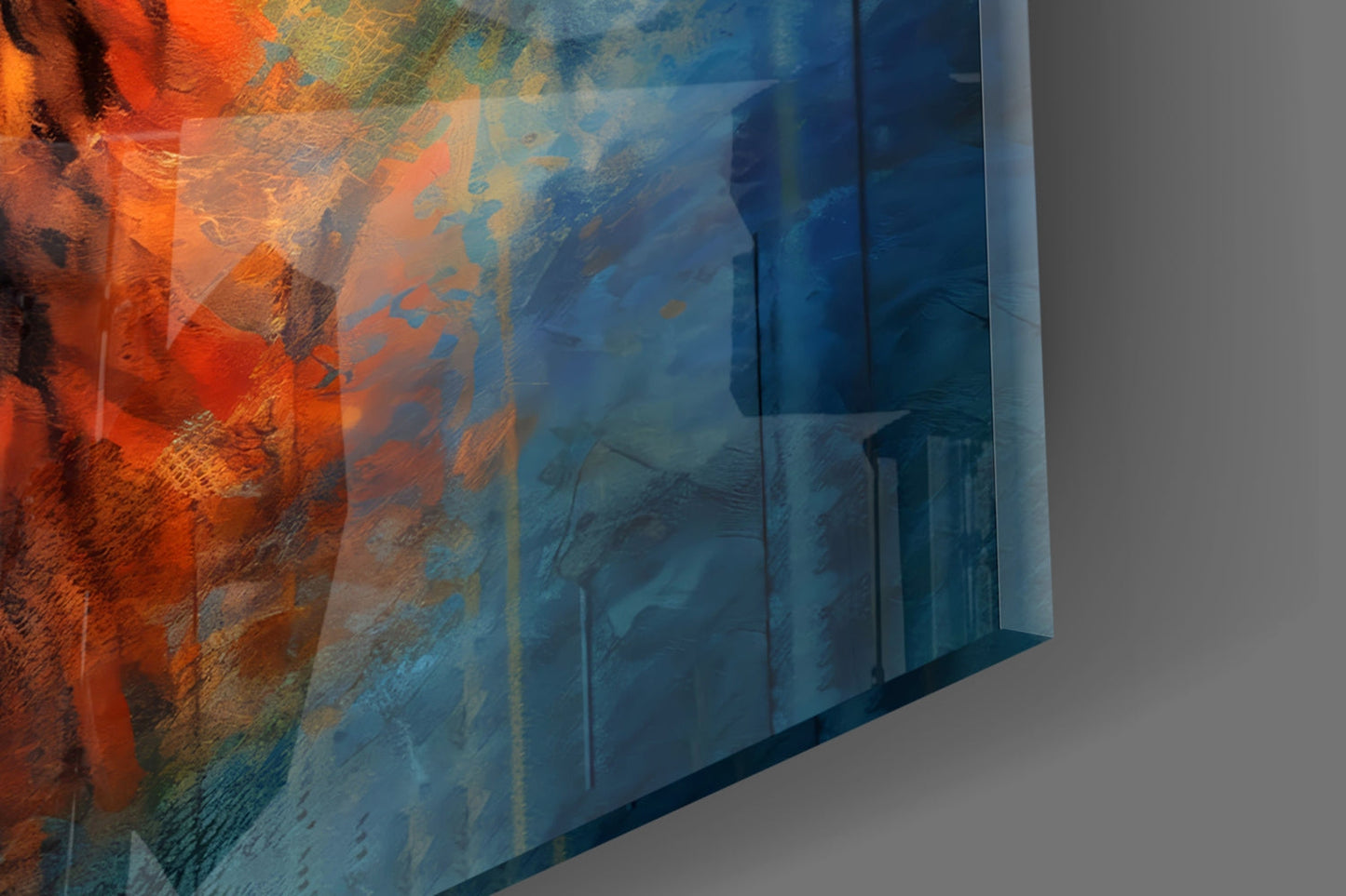 Regal Ember Stag – Painterly Wildlife Glass Wall Art